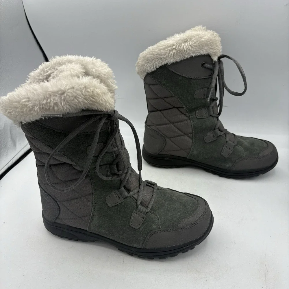 Columbia Boots Womens Size 6 Ice Maiden II Waterproof Insulated Winter Snow Gray